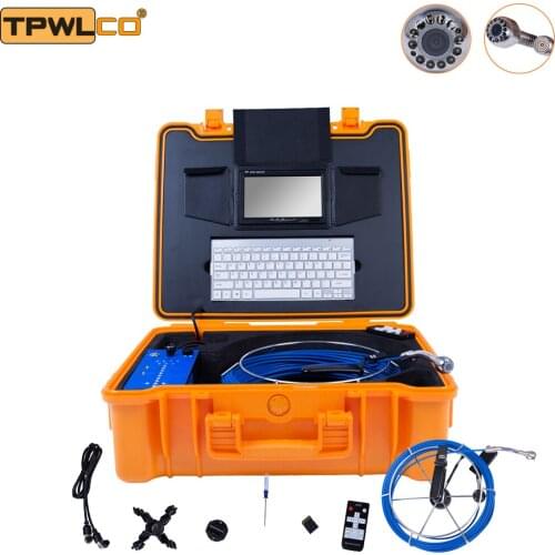 25mm Storm Pipe Drain Sewer Inspection Camera Snake Endoscope Meter Counter Borescope 7'' 12pcs LED Light
