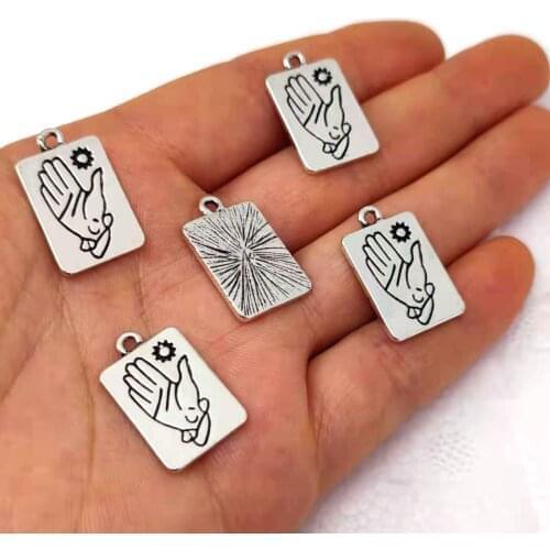 Hzew 5pcsWitch Moon And Sun pendant charmTarot Prediction charm for women man Accessories