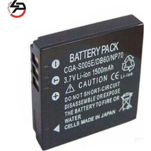 LPD 3.7v 1500mah 100% brand new Replacement Camera Batteries For Panasonic CGA-S005E DB60 NP70 DMC-FX01 DMC-FX01-A DMC-FX01-K