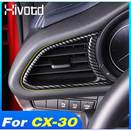 For Mazda CX30 CX-30 Accessories Front Dashboard Air Conditioning Outlet Vent Cover Trim Interior Decoration Stickers 2021 2020