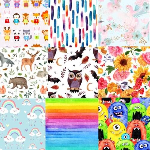 Asenappy Printed Solid Fabric For Baby Reusable Cloth Diaper Wet Bag, BPA Free Waterproof Fabric PUL For Baby Nack Bag