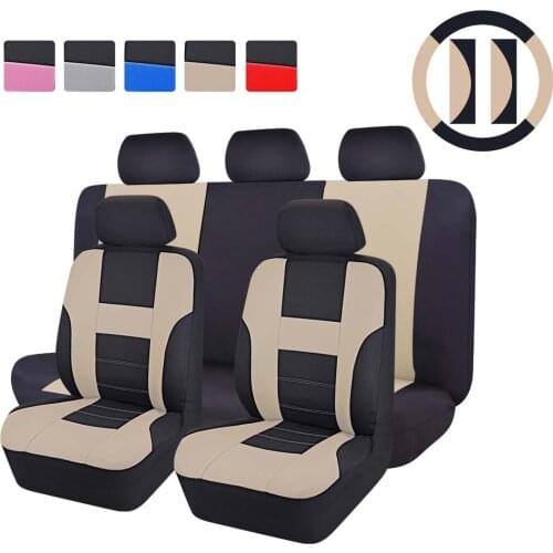 Car-pass Automobies Interior Car Seat Covers With Streeing Wheel Cover Six Color Cute Pink Seat Covers