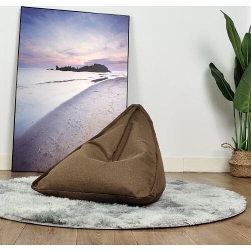 Lazy Sofa Cover with Bright Color Linen Fabric Unfilled Bean Bag Recliner Puff Furniture Accessory