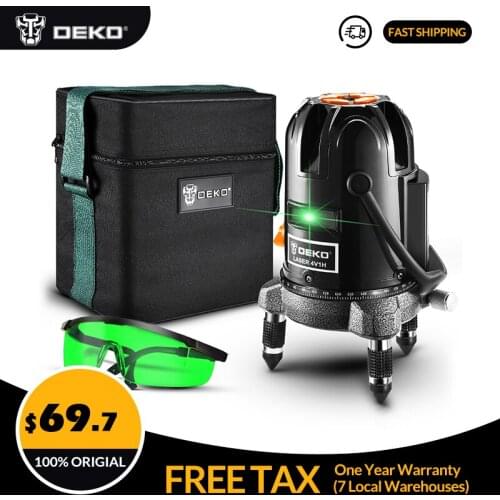 DEKO LL57G7-T Laser Level High Precision Strong Light Nivel a Laser 360 Graus 3D Outdoor levelAnd Cloth Box5 Lines 6 Points
