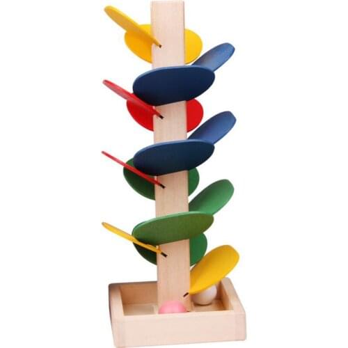 Wooden Toys Building Blocks Tree Marble Ball Run Track Game Baby Kids Intelligence Early Educational Toys For Children