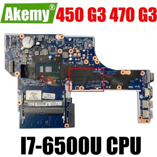 For HP Probook 450 G3 470 G3 Laptop motherboard DAX63CMB6C0 SR2EZ I7-6500U CPU 828423-001 828423-601 828423-501 mainboard