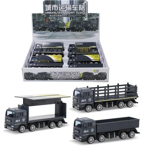 City maintenance team Urban Transport Fleet childrens simulation toy car model van Container Truck fence car kids toys boys