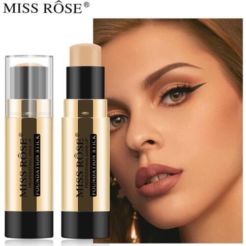 MISS ROSE Full Coverage Concealer Stick Hide Blemish Face Contour Concealer Cream Moisturizer Brighten Stereo Base Primer TSLM1