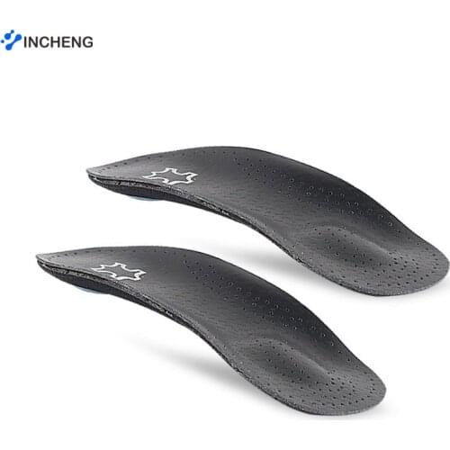 INCHENG Leather Orthotic Insoles orthopedic Flat Feet Heel Pain Arch Support For Man Woman Business Shoe insoles sole Insert