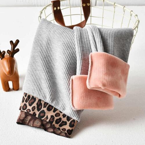 Leopard Stitching Stretch Skinny Leggings Women Warm Autumn Winter Plus Velvet Thicken Leggings Casual Long Trousers Women C7469