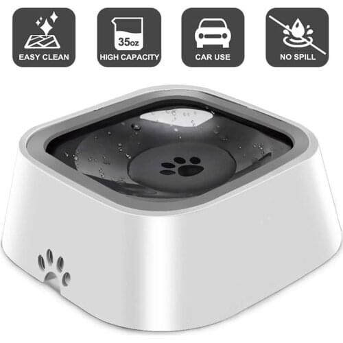 Dog Bowl Pet Water Bowl No-Spill Dog Water Bowl Slow Water Feeder Vehicle Carried Pet Water Dispenser 35oz Feeder Bowl
