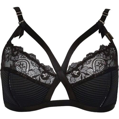 Multicolor High-end Lace Vintage 3/4 Cup Wireless Sexy Cutout Comfort Retro Bra for Women Underwear Female Lingerie Gift BRB040