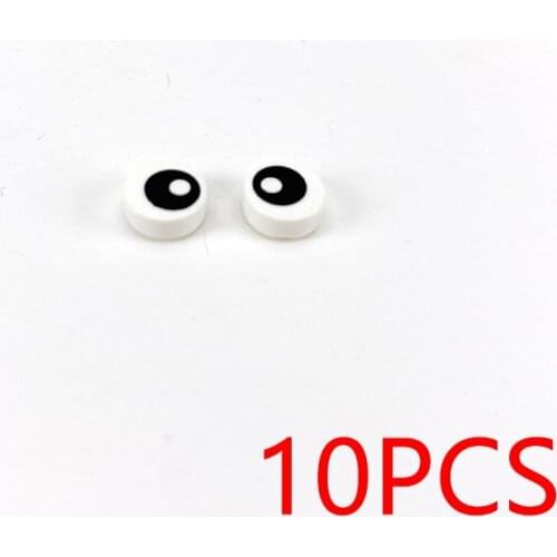 [MOC Hub] 10PCS Print Eyes Pattern 1x1 Round Building Blocks Tile Construction Classic Brick Toys Kids Learning Education