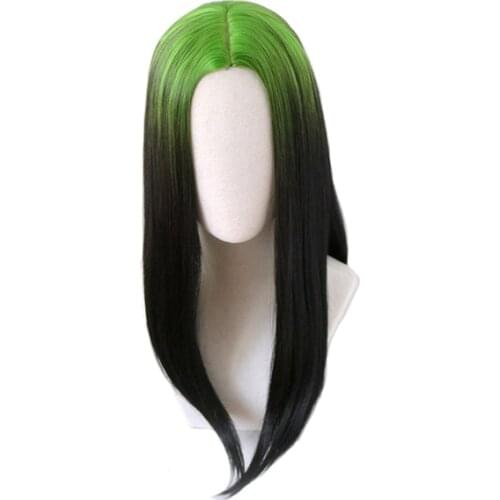 Hot Fashion Cosplay Costume Wig Long Black Ombre Green Heat Resistant Synthetic Carnival Party Hair Wigs