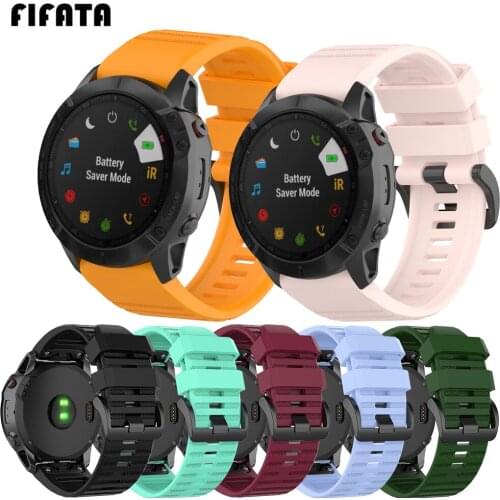 FIFATA 22 26MM Garmin Official Texture Silicone Watch Strap For Garmin Fenix 6/6X/5/5X/Fenix 3 Smart Watch Replacement Strap