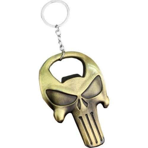 Retro Zinc Alloy Skull Head Bottle Opener Beer Bottle Opener Keychain Skeleton Opener for Kitchen Bar Restaurant Christmas Gift