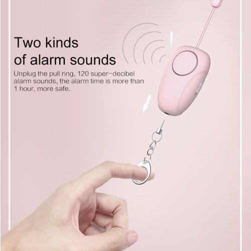 120dB Self Defense Alarm Girl Women Security Protect Alert Personal Safety Scream Loud Keychain Alarm Emergency Charging Alarms