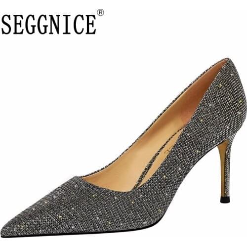 Wedding Womens Shoes High Heels Pumps Sexy Party Ladies Pointed Toe Thin Heels Shoes Woman 2020 Fashion Bling Crystal Shoes