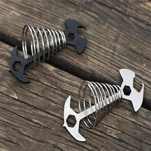 Outdoor Camping Fish Bone Ground Nail Spring Hook Wind Camping Buckle Steel Rope Rope Tent Multifunctional Deck Nail