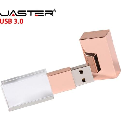 JASTER Usb Flash Pendrive Crystal Usb Sticks 3D Print Custom Logo 4GB 16GGB 32GB 64GB Transparent Glass(over 10 pcs free logo)