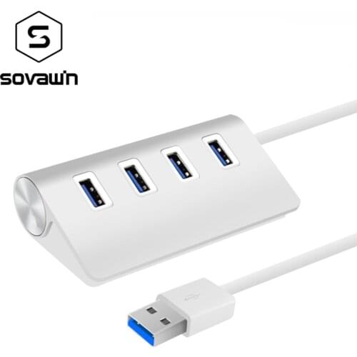 Sovawin USB 3.0 HUB / Aluminum Material / with 4 USB Ports / Splitter Adapter with 25 cm Bold Cable High Quality and High Speed