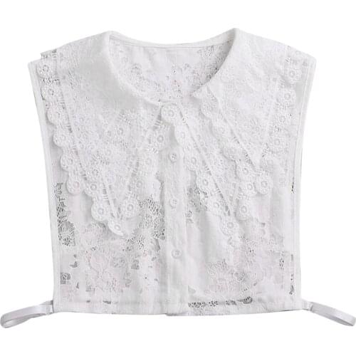 White Lace Collar Women Fake Detachable Collar Half Shirt Blouse Collar Perfect for Sweaters and Collarless Clothes