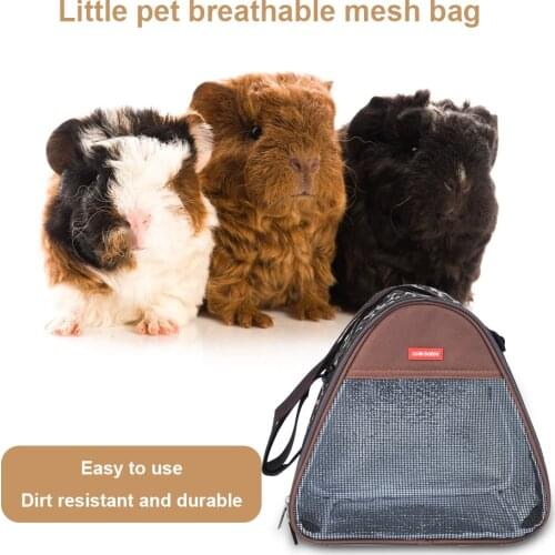 Pet Hamster Breathable Mesh Backpack With Small Animal Rabbit Placement Shoulder Bag Triangle Light Blue