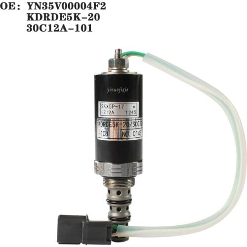 Excavator parts Kobelco is suitable for SK200-2/SK220-2/SK220-5 walking straight solenoid valve OE: YN35V00004F2 / KDRDE5K-20