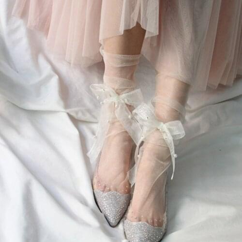 Womens Chiffon Transparent Mesh Eyelash Lace Socks.Ladies Ultra-Thin Princess Gauze Socks Sox Female Meias.5 Colors