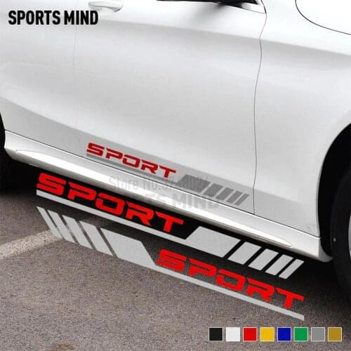 1 Pair Sport Door Car Sticker Decal For Mercedes Benz AMG W124 W204 W117 W176 W205 W210 W202 W211 C63 A45 CLA45 Auto Accessories