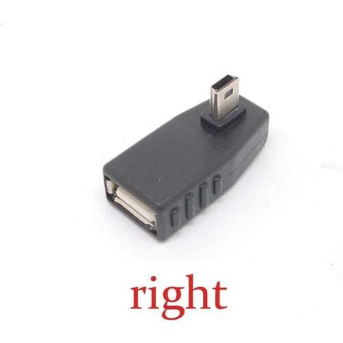 10pcs 90 right angle A Female to 5-pin B Male Mini USB OTG Host adapter USB2.0
