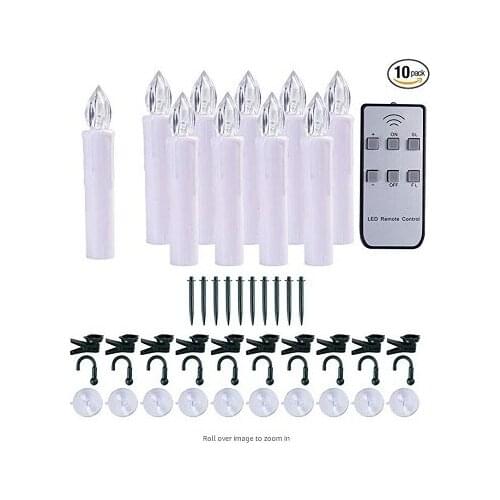 10pcs Battery Operated Candle Lights Flameless/Smokeless LED Flicking Candle Lamp With Remote Controller For Home Party Decor