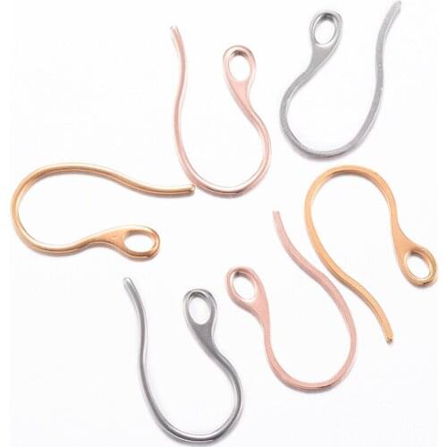 Pandahall 10pc 304 Stainless Steel Earring Hooks Mixed Color about 22mm long