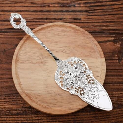 8'' Silver Baroque Cake Server Wedding Cake Decorating Shovel Transfer Dessert Bread Pizza Spatula Silverware 8'' 20.5cm