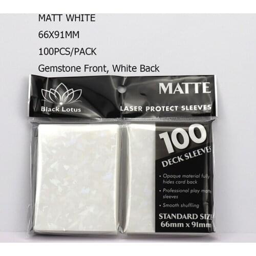 200PCS/LOT Card Protector White Matte Broken Gemstone Glass Laser Card Sleeves 66x91mm Standard Card Sleeves For Pkm/MGT