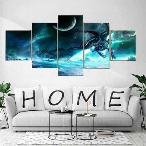 5 Pieces Wall Art Canvas Painting Game Loong Poster Abstract Artlive Picture Canvas Painting For Living Room Decoration Oil