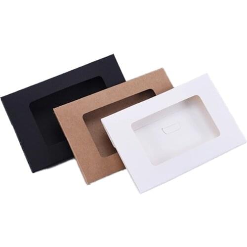 50pcs/lot-155*102*5mm Kraft paper Postcard Photo Boxes Invitation Play Card Packaging Cardboard Boxes postcards envelope