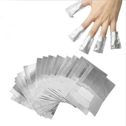 50pcs/pack Aluminium Foil Remover Wraps Nail Art Soak Off Acrylic Gel Nail Polish Removal Makeup Tool Easy Cleaner Gel Nail