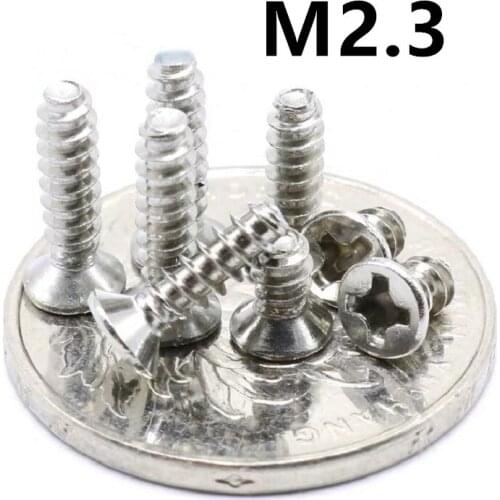 500pcs/lot M2.3x4/5/6/8/10/12mm KB nickel-plated cross countersunk head flat tail self-tapping screw