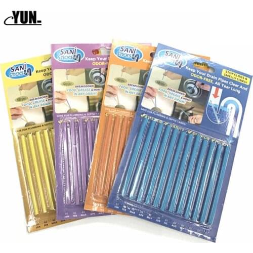 60PCS Sticks Oil Decontamination Sewer Hair Clear The Kitchen Toilet Bathtub Drain Cleaner Sewer Cleaning Rod Convenient 8D