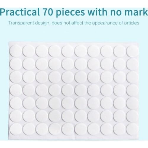 70PCS/Set Tracsless Double Sided Tape Round Small Film Sticker Super Sticky Strong Waterproof Transparent No Trace Adhesive Home