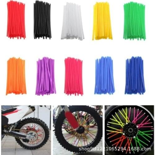 72Pcs Spoke Skins Covers Dirt Bike Spoke Covers Wheel Rims Wraps Pipe Trim Universal for Motorcycle Wheelchair Decoration