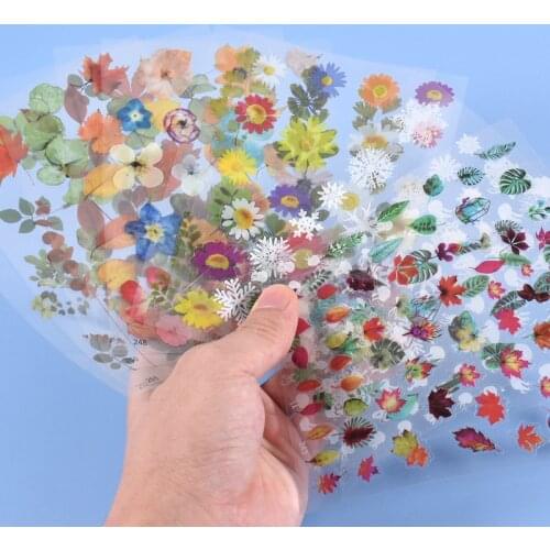 Watercolor Plant Flower Watercolor Leaves Decals Decorative Sticker for Cards Journals DIY Arts Crafts and Crafts Scrapbooks