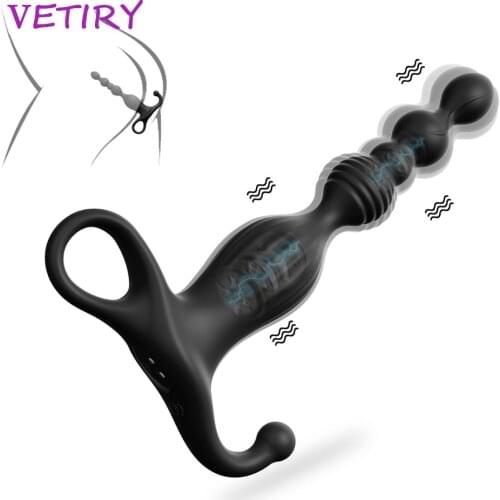 Anal Long Beads Anal Vibrator Gay Prostate Massage 10 Speed Butt Plug Stimulator Sex Toys For Men Women USB Charge Vibrator