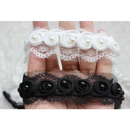 Free Shipping 5yards/Lot Vintage White Pearl Lace, Wedding Bridal Pearl Lace, Newborn Headband, Wedding Lace