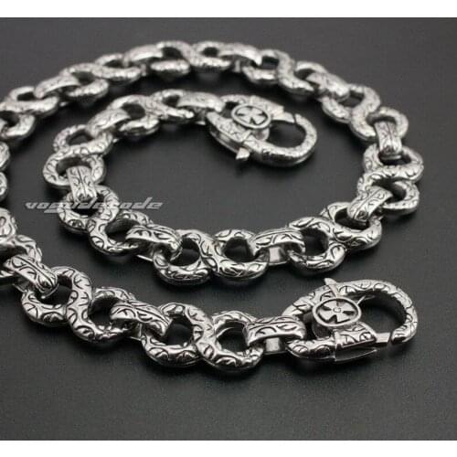 14" ~ 36" 316L Stainless Steel Gothic Cross Mens Biker Rocker Punk Wallet Chain 4B006WC 3P6