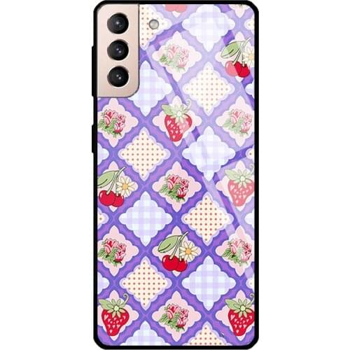 Berry Jam Tempered Glass Cover For Samsung Galaxy S21 Ultra S20 FE S8 S9 S10 Plus Note 10 20 Case