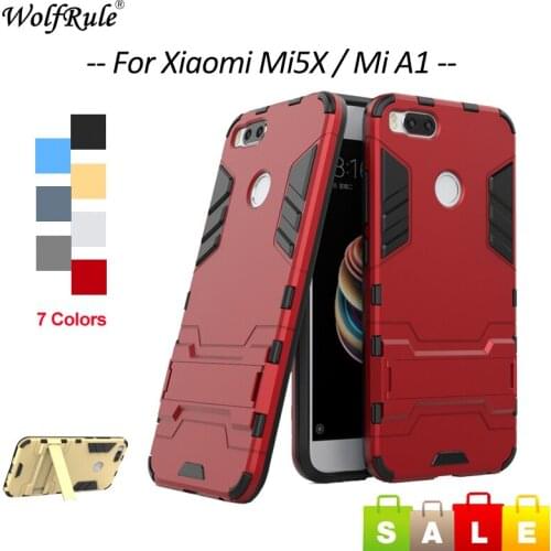 WolfRule For Phone Case Xiaomi Mi 5X Cover Mi5X Anti knock TPU & PC Stand Phone Case For Xiaomi Mi 5X Case Xiaomi Mi A1 5.5