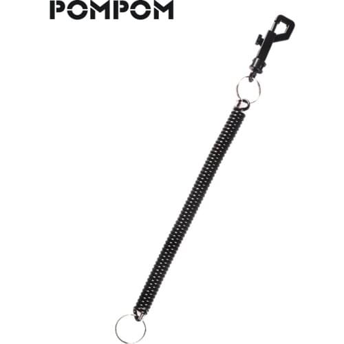 Black Flexible Theftproof Coil Cord Stretch Tether Spring Keychain for Fishing and Boating Secure fishing Key koord sleutel