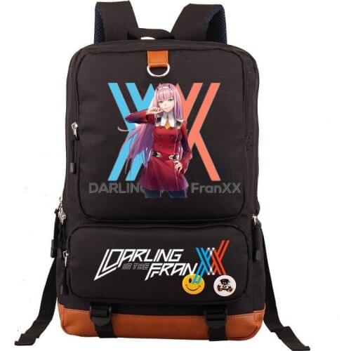 DITF Anime DARLING in the FRANXX Haruka Tomatsu Zero Two Backpack Printing Knapsack Canvas School Bags Laptop traveling rucksack